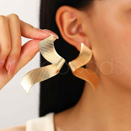 Twist Alloy Dangle Stud Earrings WG3BD20-07-1