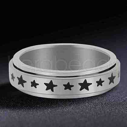 Stainless Steel Rotating Fidget Band Ring MATO-PW0001-059B-02-1