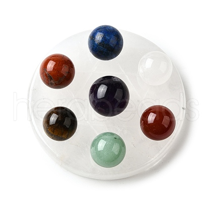 Chakra Natural Quartz Crystal Base Seven Star Group Display Decorations DJEW-K031-01B-01-1