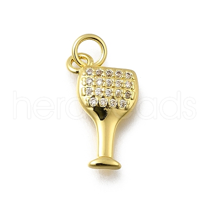 Brass Micro Pave Clear Cubic Zirconia Pendants KK-G525-18G-1