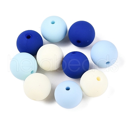 Rubberized Style Imitated Silicone Acrylic Beads MACR-T048-01A-09-1