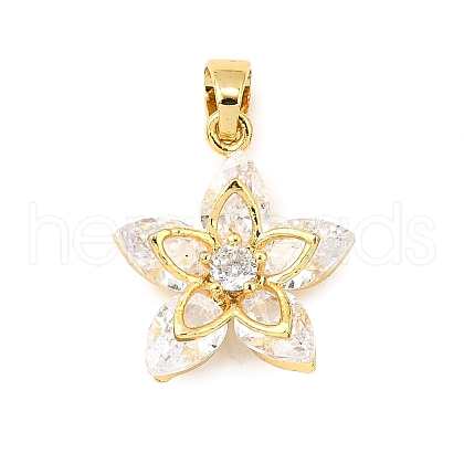 Brass Micro Pave Cubic Zirconia Pendants KK-R227-01G-1