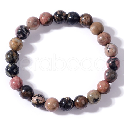 Natural Imperial Jasper Round Beads Stretch Bracelets for Men MD7707-2-1