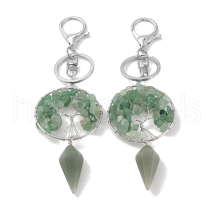 Natural Green Aventurine Keychain KEYC-K022-01P-09-1