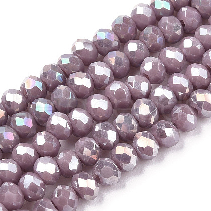 Electroplate Glass Beads Strands EGLA-A034-P1mm-B19-1