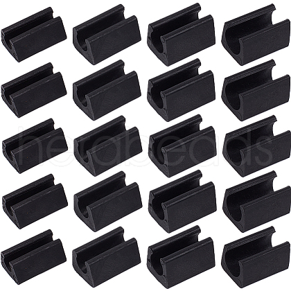 Gorgecraft 40Pcs 4 Style Plastic Non-slip U Shaped Chair Foot Protectors KY-GF0001-37A-1