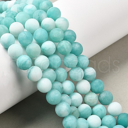 Natural White Jade Bead Strands G-R297-8mm-45-1
