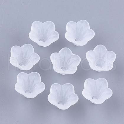 5-Petal Transparent Acrylic Bead Caps MACR-S362-05-1