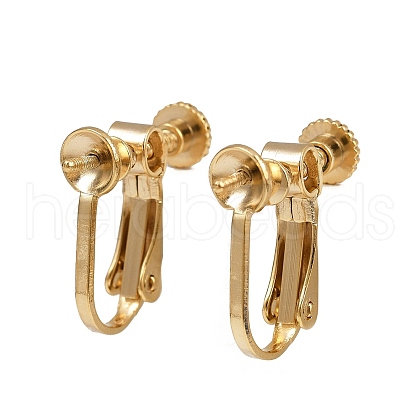 Brass Clip-on Earring Findings KK-P310-28G-1