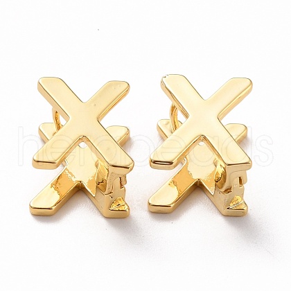 Initial Hoop Earrings for Women EJEW-P194-01G-X-1