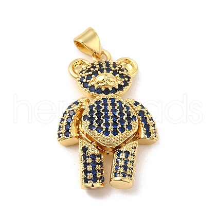 Brass Micro Pave Cubic Zirconia Pendants KK-E077-01G-06-1