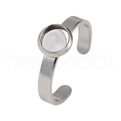 304 Stainless Steel Cuff Ring Components STAS-D372-07P-01-1