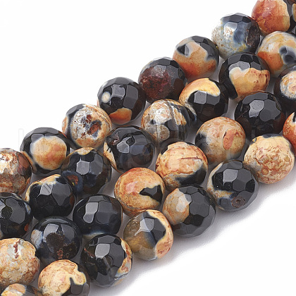 Natural Fire Crackle Agate Beads Strands G-S335-01H-1
