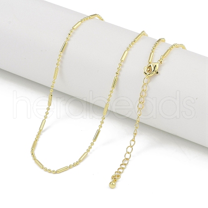 Rack Plating Brass Column & Round Link Chain Necklaces for Women NJEW-K382-03G-1
