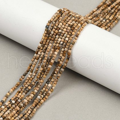 Natural Picture Jasper Beads Strands G-P457-B01-52-1