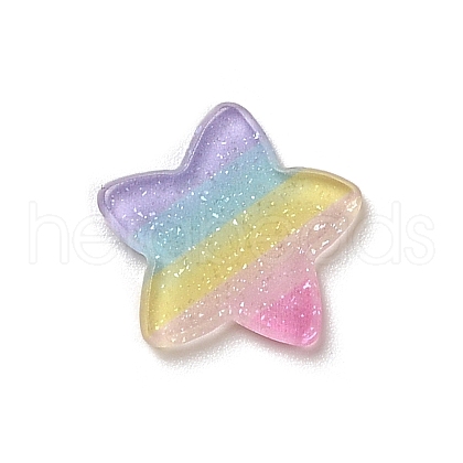 Rainbow Color Style Acrylic Plastic Cabochons X-OACR-R269-05B-1