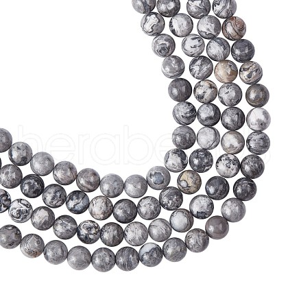 ARRICRAFT Natural Map Stone Beads Strands G-AR0002-67-1