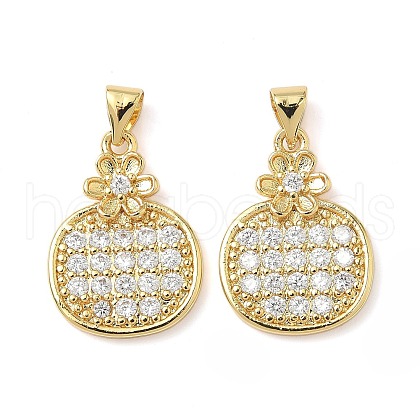 Brass Micro Pave Cubic Zirconia Pendants KK-Q068-22G-1