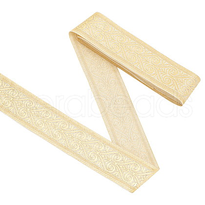 Polyester Jacquard Flower Ribbons SRIB-WH0011-167C-1