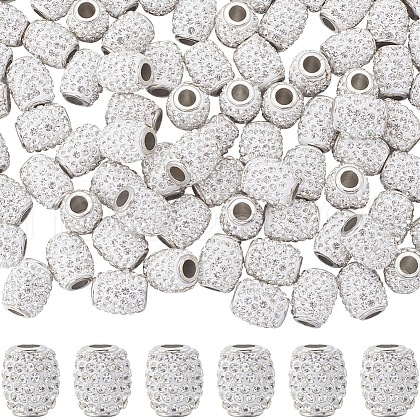 SOFPLATE 100Pcs Handmade Polymer Clay Rhinestone European Beads CPDL-SP0001-01-1