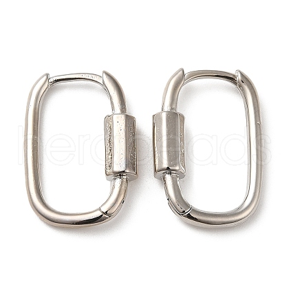 Rack Plating Brass Oval Hoop Earrings for Women EJEW-Z019-06P-1
