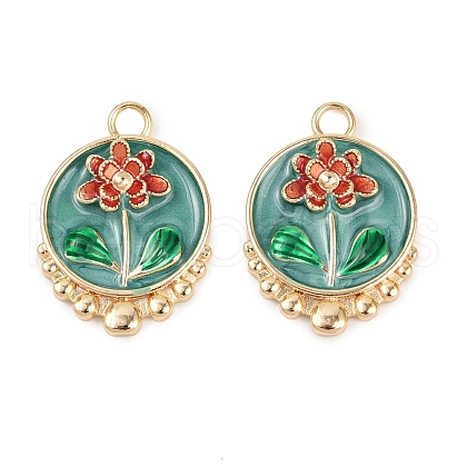 Brass Enamel Pendants KK-K351-48G-01-1