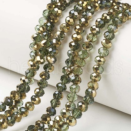 Electroplate Transparent Glass Beads Strands EGLA-A034-T2mm-O09-1