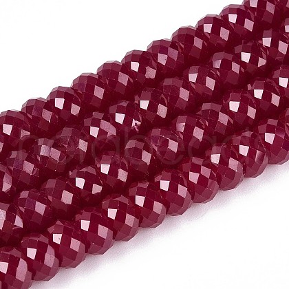 Lab Grown Red Corundum Beads Strands G-G106-A45-07-1