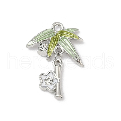 Rack Plating Alloy Enamel and Rhinestone Pendants PALLOY-R151-33P-1