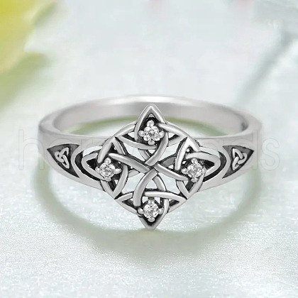 Knot Brass with Crystal Rhinestone Finger Rings FS-WG1EEAC-02-1