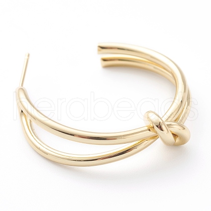 Brass Stud Earrings EJEW-Z007-02G-1