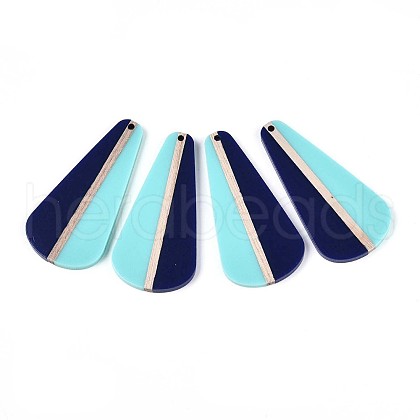 Opaque Resin & Wood Pendants RESI-T057-67A-1