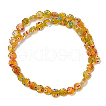 Handmade Millefiori Lampwork Beads Strands LAMP-G166-17A-06-1