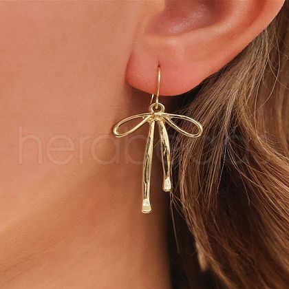 Bowknot Brass Dangle Earrings FS-WGC797A-05-1