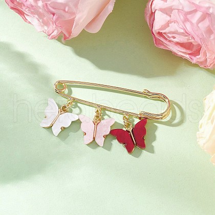 Butterfly Alloy Acrylic Pendant Brooches JEWB-BR00184-02-1
