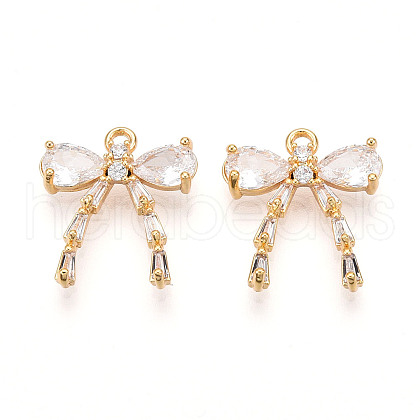 Brass Micro Pave Cubic Zirconia Pendants KK-N261-93A-G-1