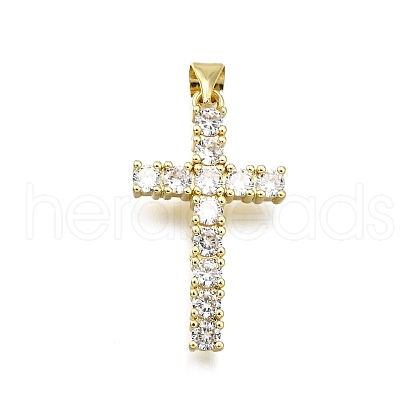 Brass Micro Pave Cubic Zirconia Pendants KK-Z100-32G-1