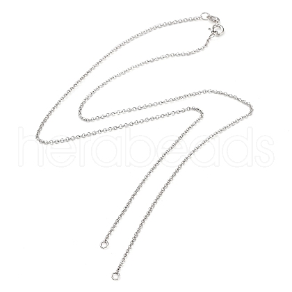 Rhodium Plated 925 Sterling Silver Rolo Chains Necklace Making STER-B001-05P-1