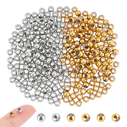 Unicraftale 300Pcs 2 Colors 201 Stainless Steel Beads STAS-UN0048-86-1