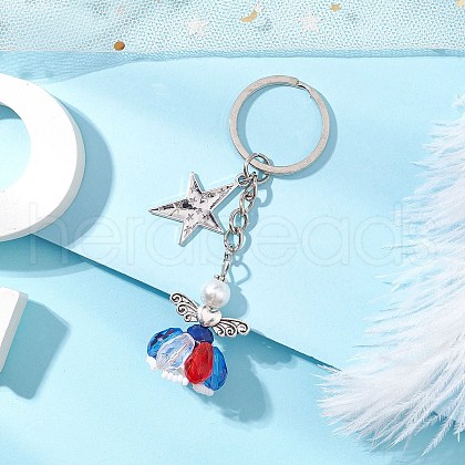 3Pcs Glass Angel Pendant Keychain KEYC-MZ00038-01-1