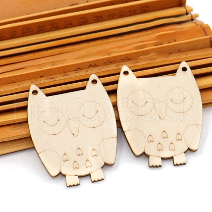 Unfinished Wooden Pendants PW-WG0DB61-01-1