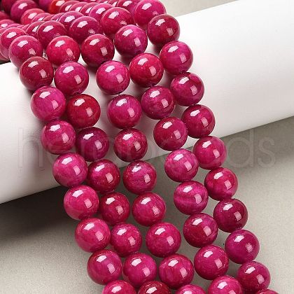Natural Mashan Jade Round Beads Strands X-G-D263-10mm-XS12-1