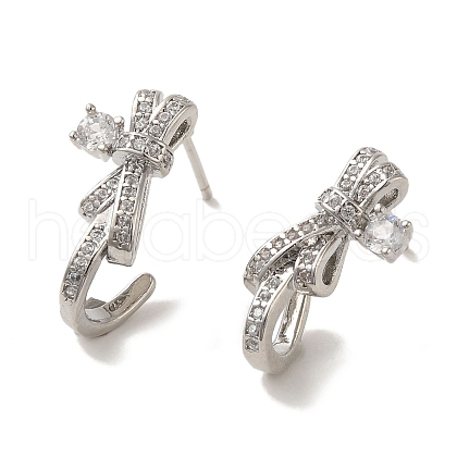 Brass Stud Earrings EJEW-R162-15A-P-1