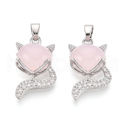 Brass Micro Pave Cubic Zirconia Pendants KK-N264-08P-1
