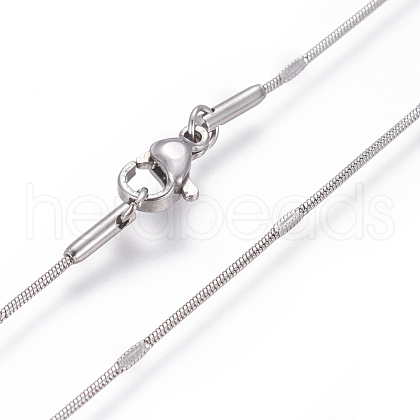 Non-Tarnish 304 Stainless Steel Snake Chain Necklaces NJEW-L160-003B-1