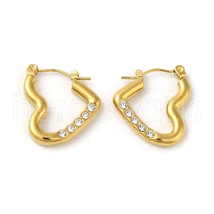 304 Stainless Steel Pave Crystal Rhinestone Hoop Earrings for Women EJEW-B054-26G-1