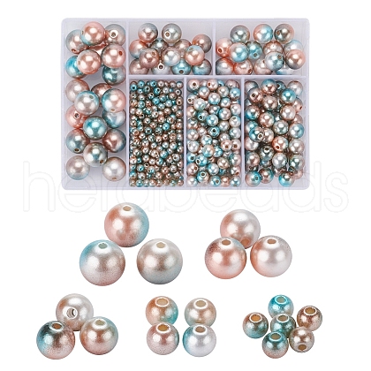 497Pcs 5 Style Rainbow ABS Plastic Imitation Pearl Beads OACR-YW0001-09A-1