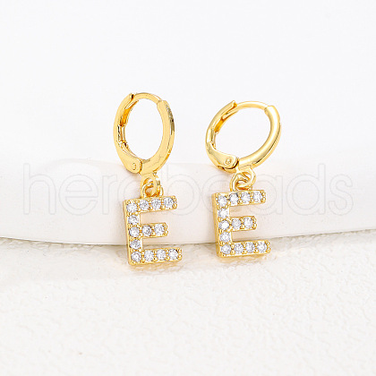 Brass Micro Pave Clear Cubic Zirconia Hoop Earrings FS-WGAF6E5-12-1
