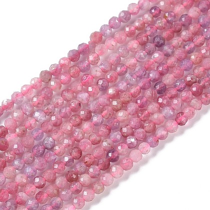 Natural Pink Tourmaline Beads Strands G-N342-33A-1