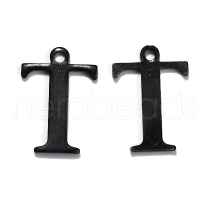 304 Stainless Steel Alphabet Charms STAS-H122-T-EB-1